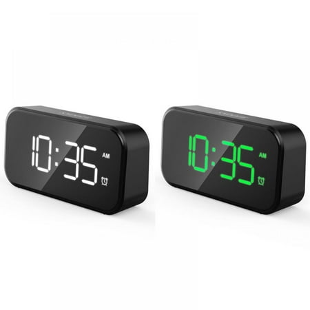 Extraordinary Home Smart Digital Clock Large Numbers Green/White Small Digital Clock 5 LED Display Adjustable Alarm Volume USB Port for Charging-Smart Digital Clock Large