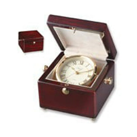 FB Jewels Mahogany Finished Treasure Chest Captains Clock