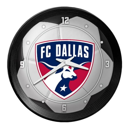 FC Dallas 15 Ribbed Frame Soccer Ball Wall Clock