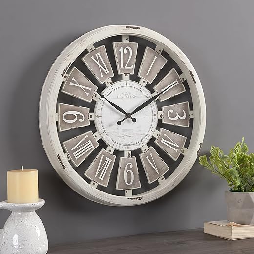 FirsTime & Co. Antique Plaques Wall Clock, 20", White