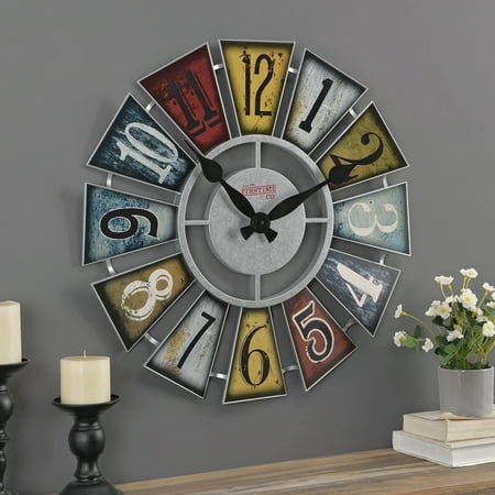 FirsTime & Co. Multicolor Numeral Windmill Wall Clock, Farmhouse, Analog, 24 x 2 x 24 in