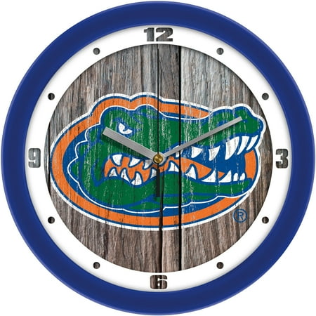 Florida Gators 11.5'' Suntime Premium Glass Face Weathered Wood Wall Clock