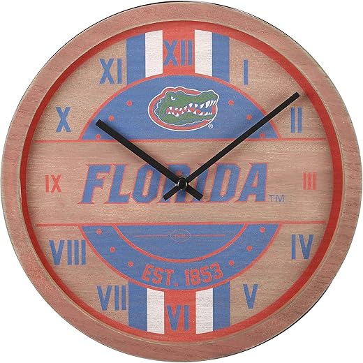 FOCO NCAA Wooden Barrel Wall Clock