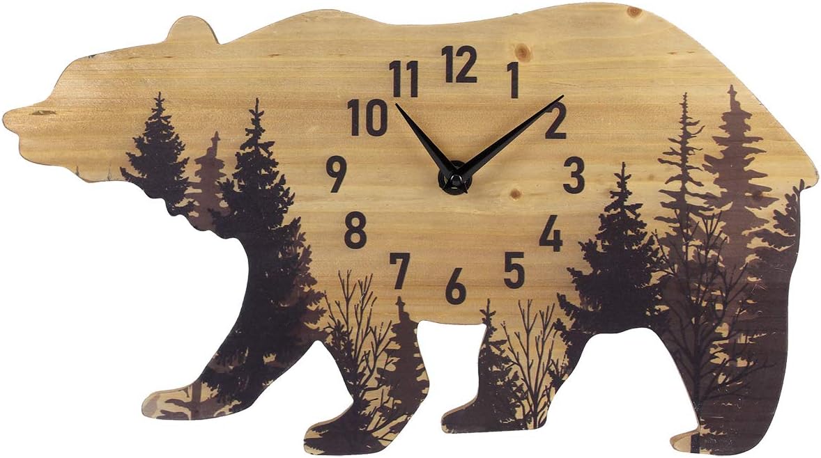 Forest Bear Wood Wall Clock