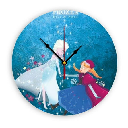 Frozen Wall Clock, Clear Glass Dial, Silent and No Ticking Sound, Suitable for Bedroom, Office, School, Home and Living Room as a Gift or Decoration, Large Size 12 Inches