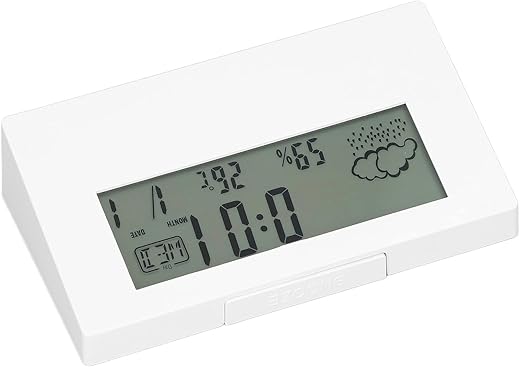 FTVOGUE LCD Digital Alarm Clock Smart Night Light Alarm Clock Time Date Temp Humidity Display Bedside Battery Operated Clock(White), Alarm Clock/Clock/Wall Clock/Radio