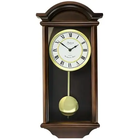 George 22 in. Chestnut Wood Chiming Pendulum Wall Clock