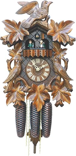 German Cuckoo Clock 8-day-movement Carved-Style 15.70 inch - Authentic black forest cuckoo clock by Rombach & Haas