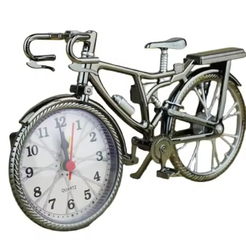 GracesDawn Vintage Bicycle Alarm Clock, Desktop Alarm Clock, Pointer Display, Creative Clock Fashion Home Decoration