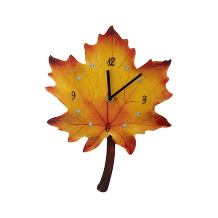 Guangmc Maple Leaf Silent Wall Clock - Home D茅cor & Gift