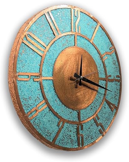 Handmade Copper Wall Clock Artisan Touch in Every Piece - Timeless Patina Wall Decor Copper Clock for Living Room, Office, Kitchen & Bedroom (11 Inch)