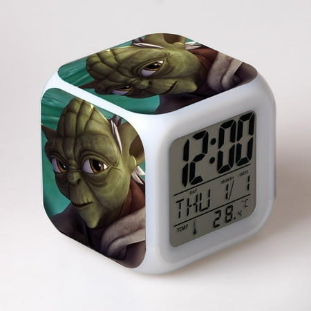 HANNTAOO LED Alarm Clock Star_Wars Pattern Creative Desk Table Clock Glowing Electronic Colorful Digital Clock for Unisex Adults Girl Boy Kids Children Toy Birthday Present Gift HTNL#805