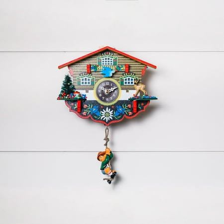 Hermle 8.5 Red and Blue Alpinist Cuckoo Wall Clock