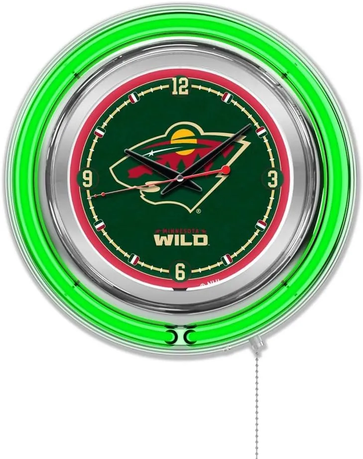 Holland Bar Stool Co. Minnesota Wild 15 Double Neon Wall Clock