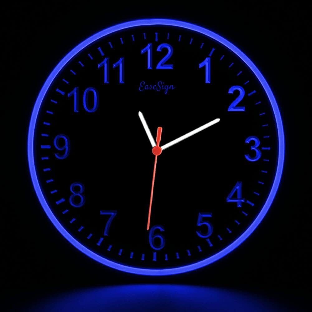 Home Decor LED Flexible Flex Neon Wall Clock 5 Colors 10 (Blue)