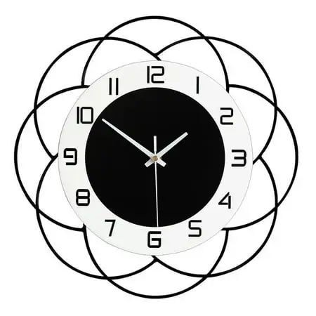 HOMEMAXS Flower Shaped Wall Clock Pretty Wall Decorative Hanging Clock Art Decor Wall Clock for Home Office Living Room Bedroom