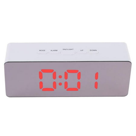 Home Saving! Jubipavy HD Mirror Alarm Clock Multi-function Mirror Digital Alarm Clock Mute LED Mirror Clock