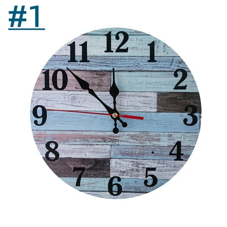 Homore 10Inch Round Wall Clock, Silent Ticking, Decor Bathroom Kitchen Office School Vintage Wall Clock