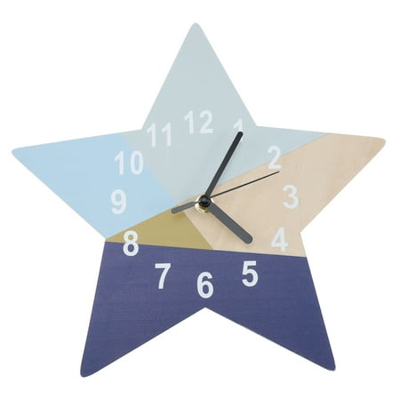 Household Star Wall Clock Star Hanging Mute Clock Kids Room Wall Clock