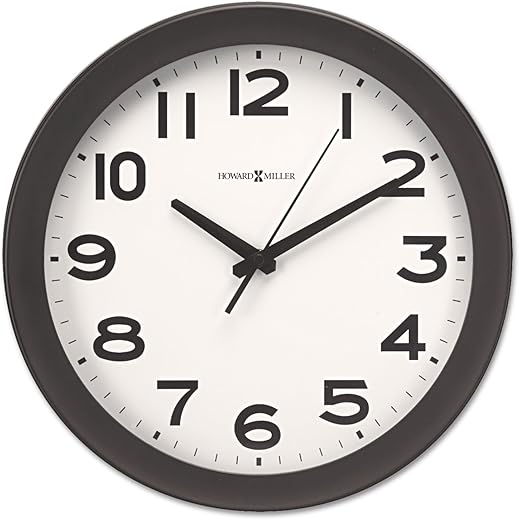 Howard Miller 625485 Kenwick Wall Clock, 13-1/2-Inch , Black