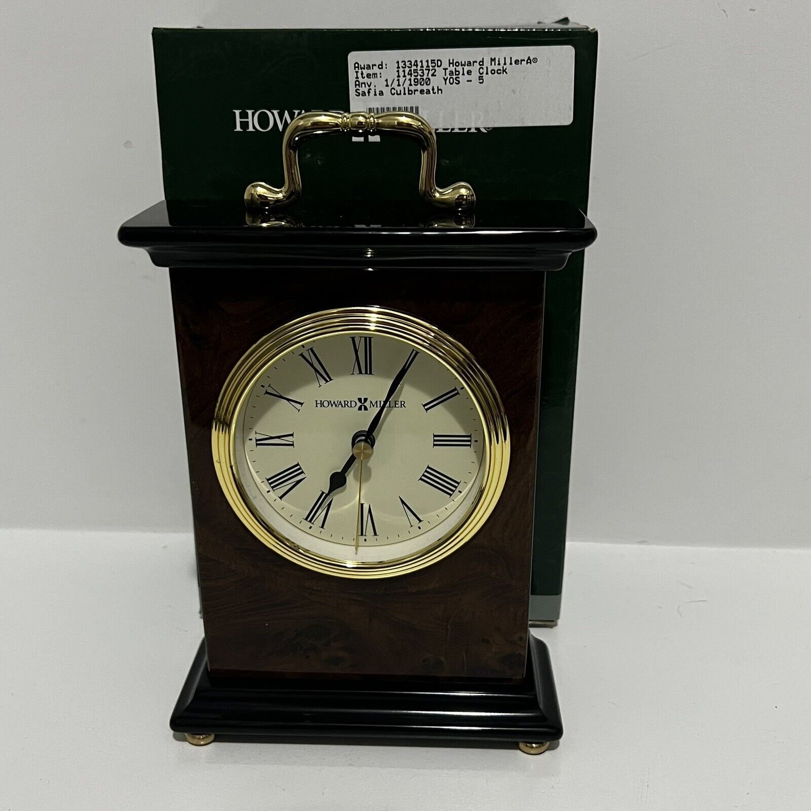 Howard Miller Berkley Table Clock 645577 Modern Walnut Finish Quartz