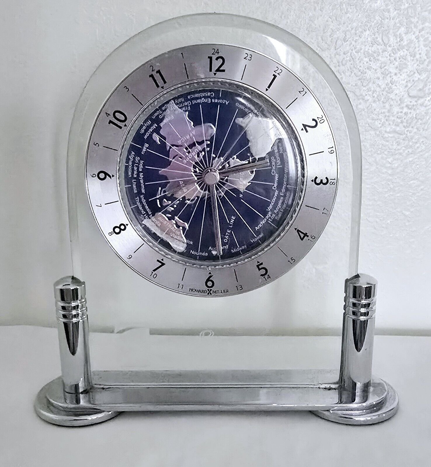 Howard Miller Discoverer Table Clock Etched Strieners & Associates L.P.