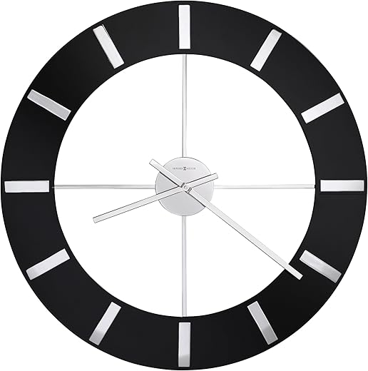 Howard Miller Onyx Wall Clock 625-602 – High-Gloss Black Finish with Quartz Movement