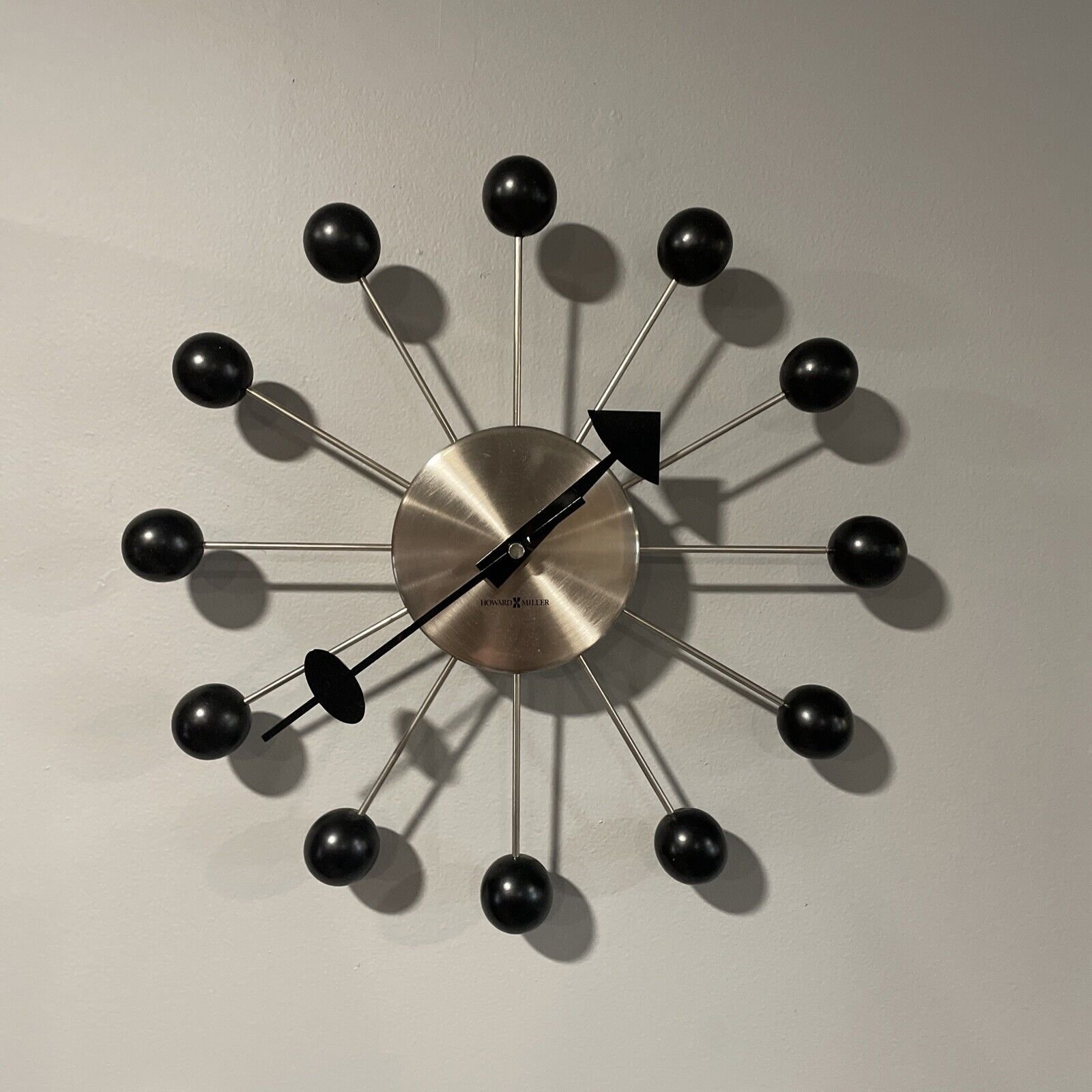 Howard Miller Retro Modern Ball Wall Clock Brushed Nickel - 625333