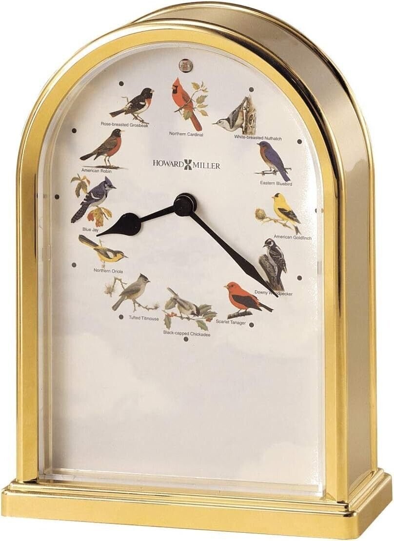 Howard Miller Songbirds of North America III Table Clock 645405 Musical Chimes