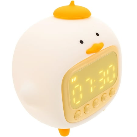 Hug Duck Alarm Clock Table Decor Wall Nightlights Animal White Silica Gel Child Toddler