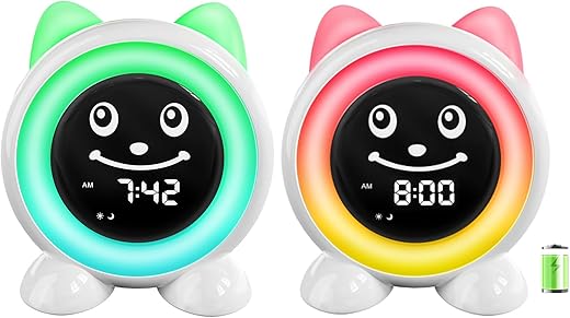 I·CODE OK to Wake Kids Alarm Clock + 5200 mAh Battery Operated Kids Clock Toddler Routine Helper Kit