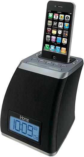 iHome iP21GVC App-Friendly 30-Pin iPod/iPhone Alarm Clock Speaker Dock(Not Compatible w/ iPhone 5)