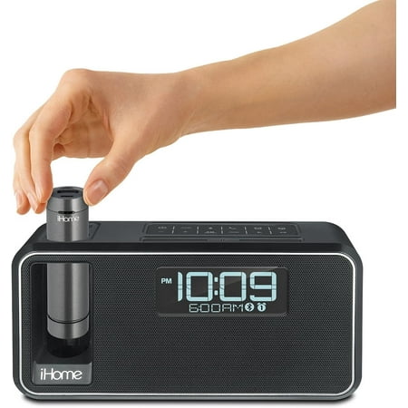 iKN105BC Dual Charging Bluetooth Stereo Alarm Clock Radio/Speakerphone with NFC, Removable Power