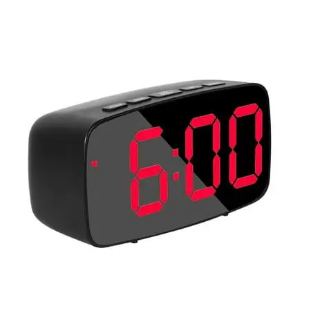 IMossad LED Digital Alarm Clock with Stereo Display, Snooze Function, and 12/24 Hour Format - Countdown Timer and Time Switching