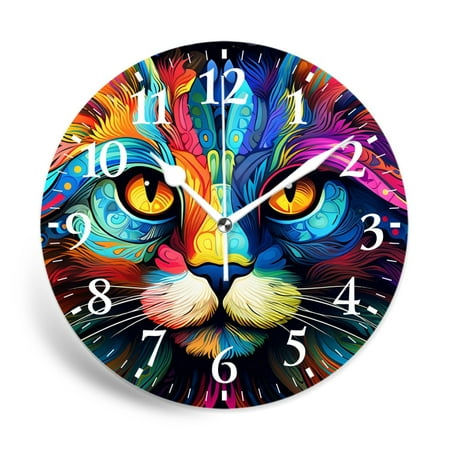 IMPCOKRU 12 inch Round White Wall Clock,3D Dinosaur Jungle Landscape Nature Print,Silent Non-Ticking Wall Clock Decor for Home Office Kitchen Living Room Bedroom