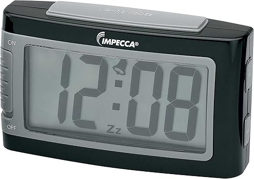 Impecca 1.3" Large Display Digital Alarm Clock with Big Snooze Button & Backlight, Black - WAD15K