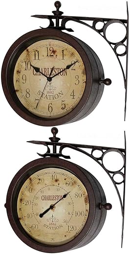 Infinity Indoor/Outdoor 8 The Charleston Double Sided Clock & Thermometer - 12430CT-RUV2