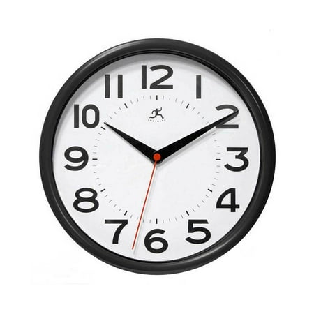 Infinity Instruments Metro Black Modern Analog Display 9-inch Wall Clock