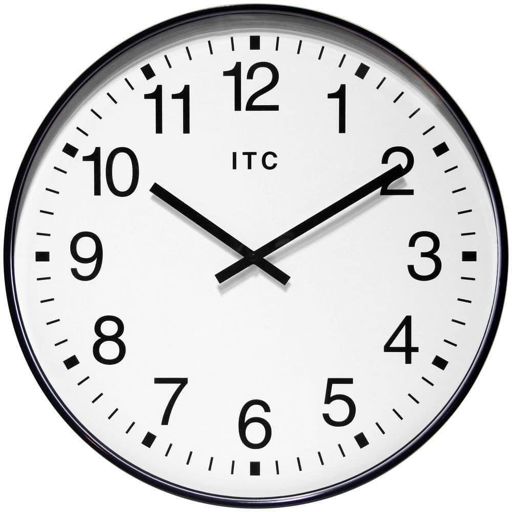 Infinity Instruments Wall Clocks 19.37"Hx19.37"Wx2.25"L Round Plastic Black