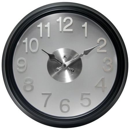 Infinty Instruments - The Onyx Black Modern Analog Display 15-inch Wall Clock