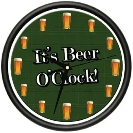 IT'S BEER O'CLOCK Wall Clock beer drinker drinks draft drunk pub liquor gift