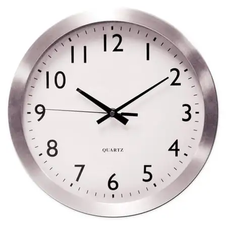 JaLuayh UNV10425 12 in. Overall Diameter Brushed Aluminum Wall Clock - Silver Case