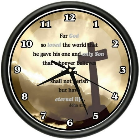 JOHN 3:16 Wall Clock god so loved the world that he gave his one and only son