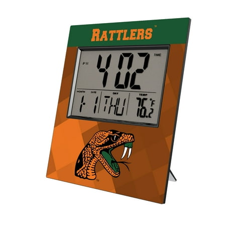 Keyscaper Florida A&M Rattlers Color Block Digital Desk Clock