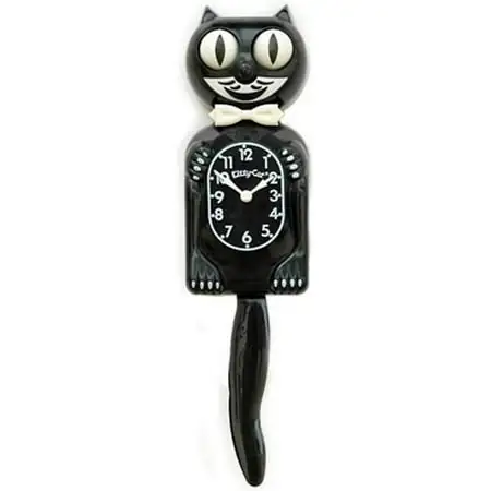 Kitty-Cat Classic Black Vintage Cat Clock