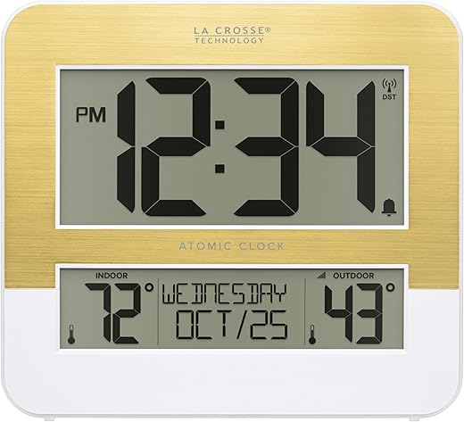 La Crosse Technology L73859 Two-Tone Atomic Digital Clock with Temperature