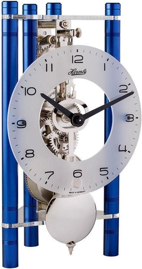 LAKIN Mechanical Mantel Clock By Hermle 23025Q70721 | Blue, Silver Pendulum