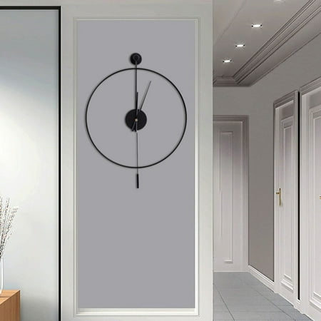 Large Wall Clock w/Pendulum Modern Office Home Shop Art Decor Non-Numeric Silent