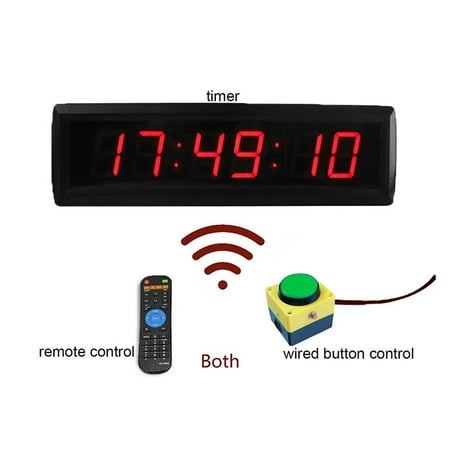 LED Countdown Wall Clock With Chronograph, Alarm, Timer, Stopwatch, Button Reset To Zero, Red Color