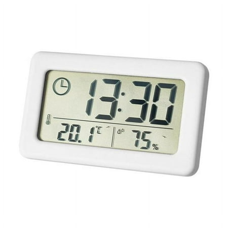 LED Digital Clock Electronic Digital Screen Desktop Clock for Home Office Backlight Snooze Data Calendar Clocks -White